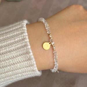 Single looped crystal beaded bracelet