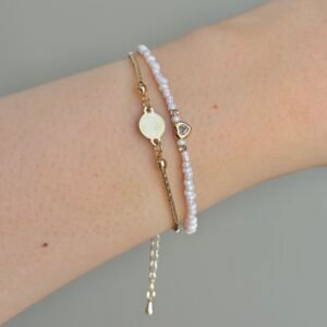 Soft pink double bracelet